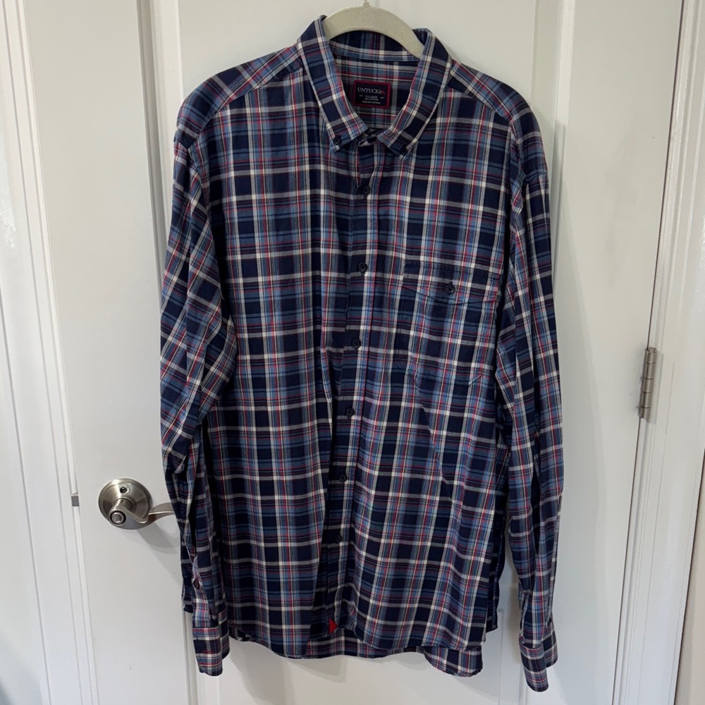 UNTUCKit Men's Multicolor Plaid Button Down Shirt